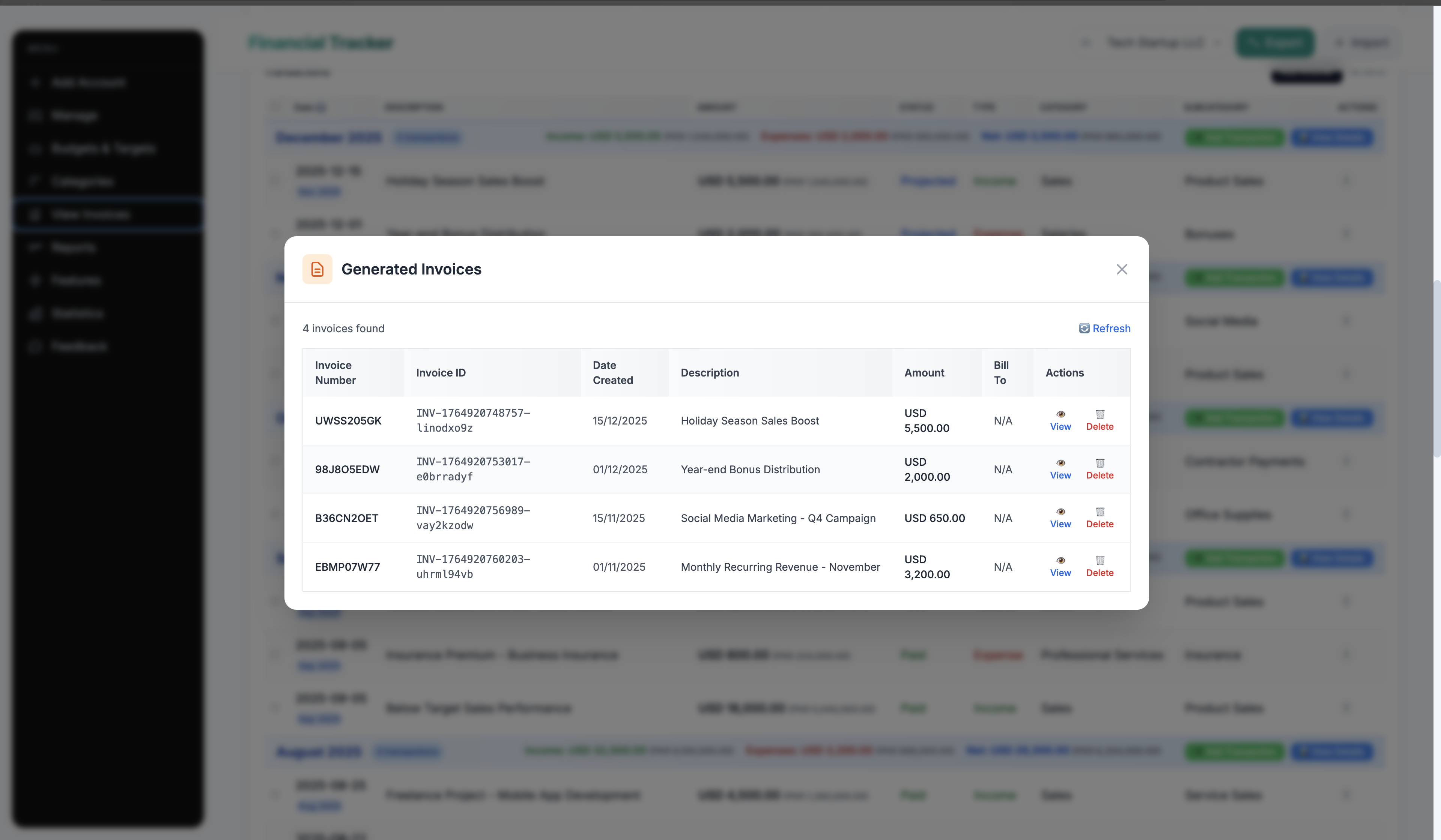 Financial Tracker Desktop Application - Image 4